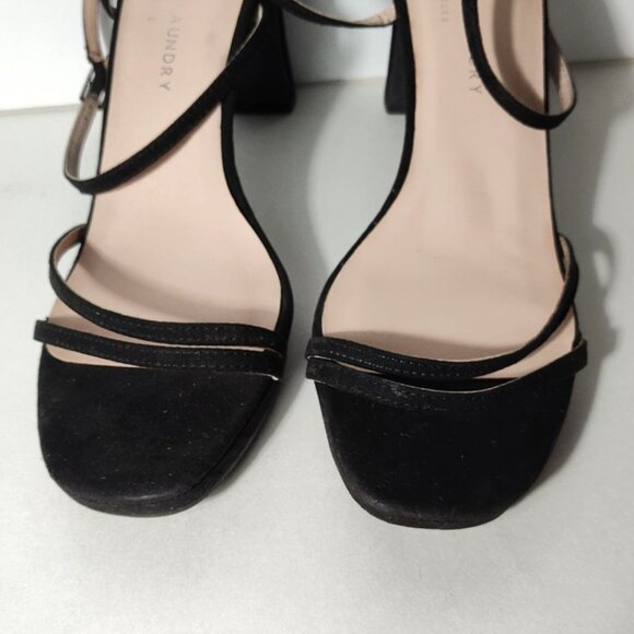 Chinese Laundry Black Suede Strappy Block Heels Sandals Women Size 11 42.5 - Picture 9 of 9